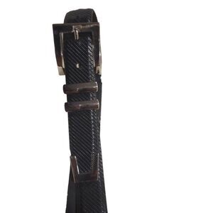 Remo Tulliani Black Patterned Italian Calfskin Belt Size 46